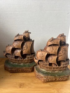 Hermosos detalles de colección conjunto sujetalibros cortalibros Santa María tallado marrón siroco - Imagen 1 de 13