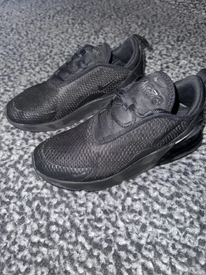 Nike Big kids size 3Y Air Max 270 Triple Black Running Sneaker Shoes AO2372 006  - Image 1 of 4