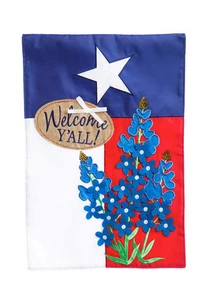 Blue Bonnets Garden Applique Flag,168679bl - Picture 1 of 5