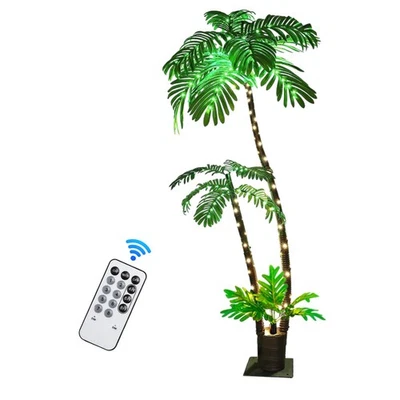 Lighted Artificial Palm Tree for Outside Patio,6 FT Lighted Christmas Palm Tr... - Image 1 of 4