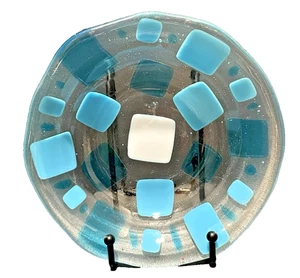 Fused Glass Bowl from Sweden 7 Inch Wide 1.5 Inch Tall - Picture 1 of 10