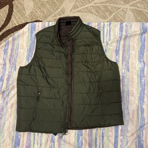 Gilet reversibile Jos A Bank 3xl verde e blu isolato zip intera isolato carino - Foto 1 di 6