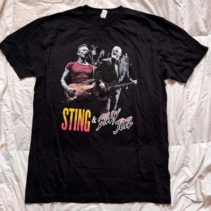 Sting and Billy Joel Graphic Konzert T-Shirt Gr. L schwarz Baumwolle Band Rock Freizeit - Bild 1 von 8