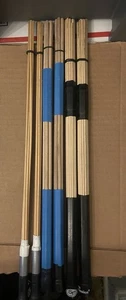 3 Paia Percussioni Suone e ASTE PERSONALIZZATE SPAZZOLE LEGNO BACCHETTE BATTERIA Vintage Usate Buone - Foto 1 di 8