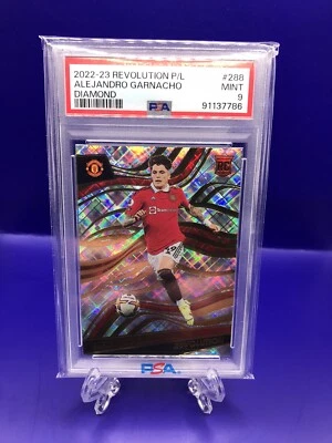 2022-23 Panini Revolution Premier League Diamond Alejandro Garnacho PSA9 MINT RC - Image 1 of 2