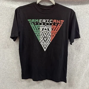 American Fighter Shirt Youth Large Green Red Black Textured Graphic Logo - Picture 1 of 9