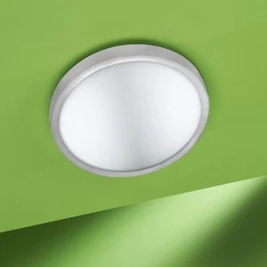 Plafoniera tonda in Vetro con cornice bianca, 2x60W attacco E27 media - Foto 1 di 1