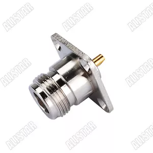 10x N Hembra Jack 4 Orificios Panel Montaje Chasis Soldadura Taza RF Conector Coaxial Nuevo - Imagen 1 de 3