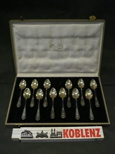 12 kleine Löffel - Silber 800 - Berlin Jugendstil um 1890 - mit Schatulle -c170 - Bild 1 von 13