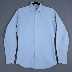 Spier & Mackay Dress Shirts Men Large Blue Premium Cotton Custom Fitted Handmade - Picture 1 of 8