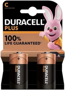 Duracell Plus Power Batteries C Size Alkaline Battery 2 Pack Expiry 07/33 - Picture 1 of 3