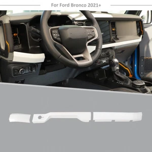 Interior Center Console Dashboard Cover Trim Strips For Ford Bronco 2021+ White - Foto 1 di 11