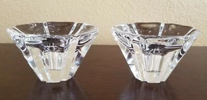 ORREFORS Schweden KRISTALL Kunst Glas ORION Tulpe KERZENSTÄNDER 2er Set ISTZUSTAND - Bild 1 von 9