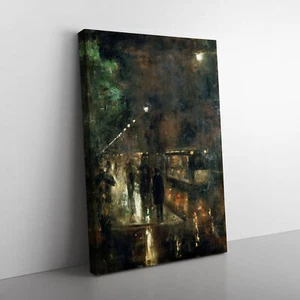 Nocturnal Berlin By Lesser Ury Canvas Wall Art Print Framed Picture Home Decor - Picture 1 of 6