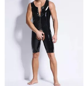 ERWACHSENENGRÖSSE XL SCHWARZ PVC EINTEILIGER SCHRITTLOSER KÖRPERANZUG REDHEEL REISSVERSCHLUSS - Bild 1 von 8