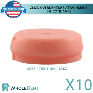 10x Tapa de silicona de retención suave para accesorio dental sobredentadura Click - Imagen 1 de 3