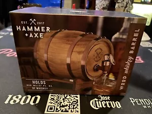New Hammer & Axe Wood Whiskey Barrel 800 ml 27 FL OZ To Infuse/serve Whiskey - Picture 1 of 2