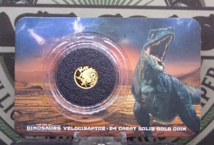 2021 $10 Solomon Islands .5g Gold *VELOCIRAPTOR* Age of Dinosaurs Coin ECC&C Inc - Picture 1 of 6