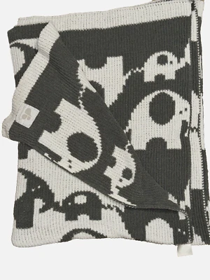 Manta de chenilla elefante blanco gris recién nacido 35x45 Foto 1 de 3