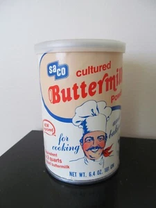 VTG 1980 Saco Buttermilk Powder Can Unopened 6.4 Oz. - Picture 1 of 4