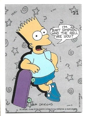 1990 TOPPS THE SIMPSONS BART SIMPSON #1 STICKER TRADING CARD - Image 1 of 4