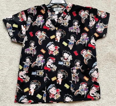 Blusa esfoliante feminina B preta Easy Rider motociclista Betty Boop M - Imagem 1 de 3