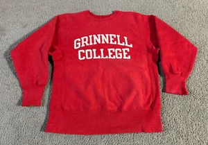 VTG 90s Champion Reverse Weave Grinnell College Crew Neck Sweatshirt - Size S/M - Picture 1 of 6
