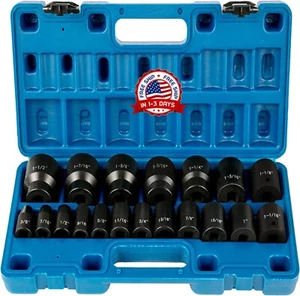 19 PC Dado Impacto 1/2" 3/8" 1 1/2 Trinquete Adaptador Hexagonal Impacto Aire - Picture 1 of 8