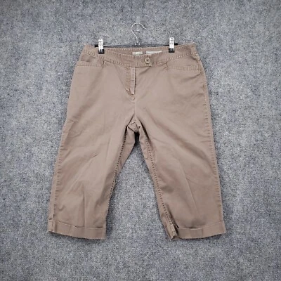 Pantalones Cortos Jill Para Mujer 12P Pequeño Marrón Ajuste Genuino Debajo de la Cintura Skimmer Elastizados Foto 1 de 4