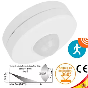 Sensor de Movimiento Infrarrojo 360° 1200W Luz LED Interior Detector PIR - Imagen 1 de 7