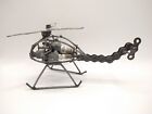 Figurine sculpture d'art en métal recyclé bougie d'allumage hélicoptère fabriquée à la main  