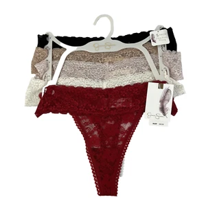 New Women’s Jessica Simpson 5 Pack Ultra Flirty Lace Thong Underwear Sz M NWT - Picture 1 of 4