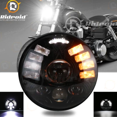 Faro LED de 5-3/4" con intermitente para Harley Davidson Sportster XL 1200 883 Foto 1 de 4