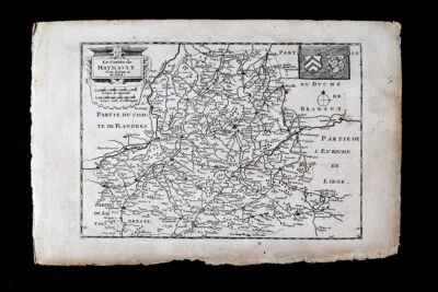 Mapa 1696 J. Colom Haynault Mons Bélgica Valenciennes Francia Avesnois Maubeuge Foto 1 de 4