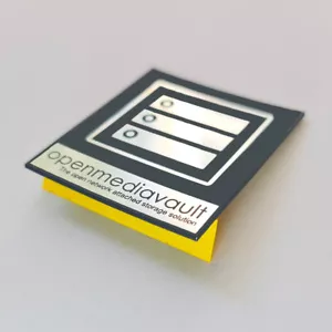 Open Media Vault OMV - Sticker Case Badge - Chrome Reflective - 54 mm x48 mm - Picture 1 of 2