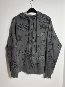 2008 Rare AC/DC Rockware AOP Black Full Zip Jacket Size Large - Picture 1 of 5