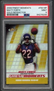 2008 Topps Finest Moments Matt Forte Bears #FM-MF PSA 9 MINT Gold Refractor /50 - Picture 1 of 2