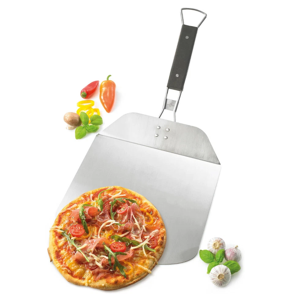 3243883-küchenprofi - Pala per Pizza Alfredo in acciaio inox con manico Pieghe