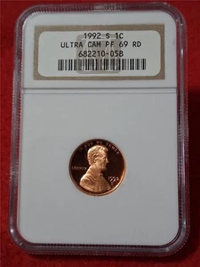 1992-S LINCOLN MEMORIAL CENT NGC PF 69 RD  ULTRA CAM                     #DRF-50 - Picture 1 of 3
