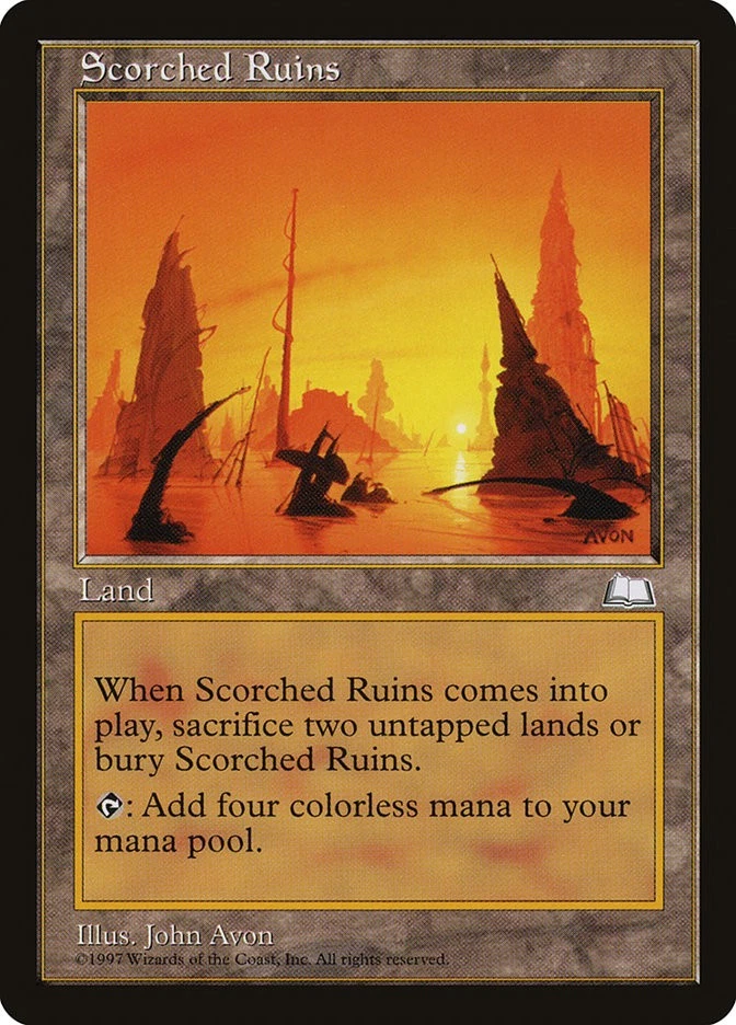 MTG Scorched Ruins  - Weatherlight #166 - Image 1 of 1