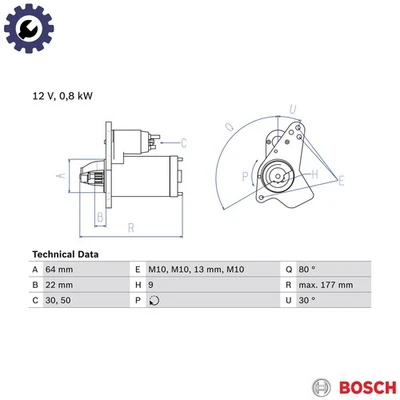 STARTER 0 986 026 250 FOR RENAULT SCENIC/III/GRAND/IV KADJAR LUTECIA CLIO/Van - Image 1 of 4