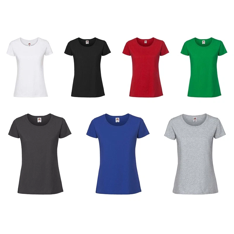 FRUIT OF THE LOOM T-Shirt Premium Shirt Damen Baumwolle Jersey 424 NEU