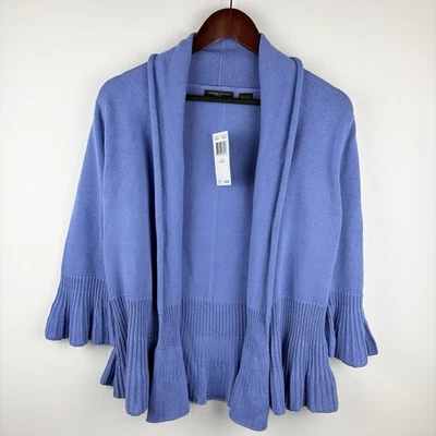 Cárdigan abierto vintage para mujer suéter chaqueta volantes mangas campana pequeño P nuevo con etiquetas Foto 1 de 4