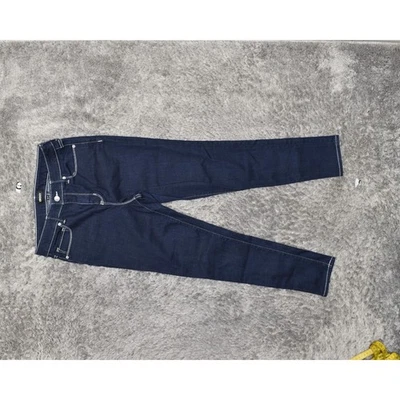 Pantalones de mezclilla ajustados para mujer DKNY talla 8 azul mezcla de algodón cremallera lisa Foto 1 de 4