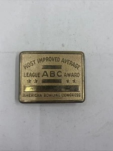 MÁS MEJORADO PROMEDIO ABC PREMIO HEBILLA DE CINTURÓN VINTAGE TAZÓN ANTIGUO BOLOS - Imagen 1 de 7