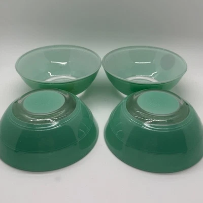 Vintage Set Of 4 Duralex Green Small Bowls Made In France - Image 1 of 4