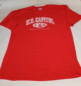 Washington DC Herren T-Shirt XL rot Souvenir Spruch Bayside schwer 24" Brustumfang - Bild 1 von 3