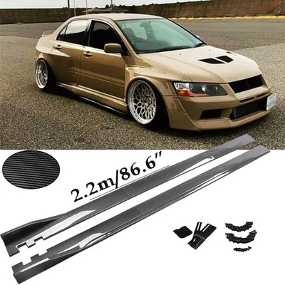 86.6“ Carbon Fiber Side Skirt Rocker Panel Splitter Lip For Mitsubishi Galant - Изображение 1 из 4