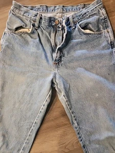 Vtg Rustler Jeans Mens 32×34 Blue Straight Leg 90s Fade Grunge Workwear Denim - Picture 1 of 5