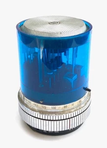 WORKS VTG General Electric 206 Blue Max Transistor Blue Police Light AM Radio - Picture 1 of 5